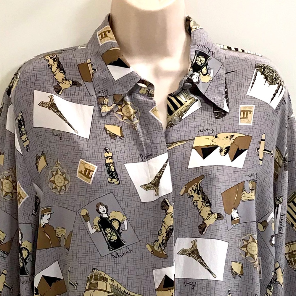 Silk print blouse by Piano